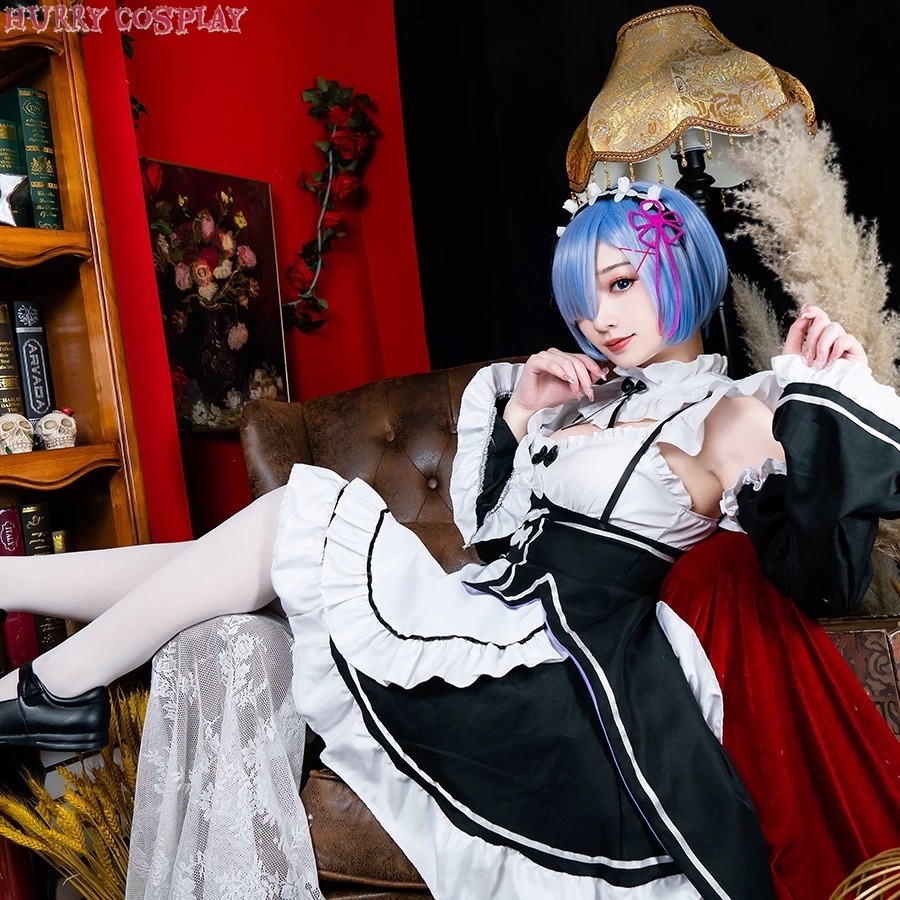 Anime Cosplay,Re: Life in a Different World from Zero,Re Life in a Different World from Zero - Rem And Ramu Cosplay Costumes